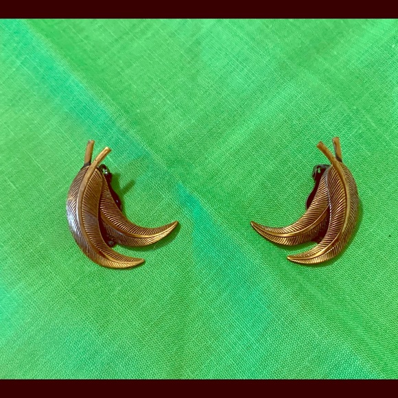 Sold Vintage Copper Art Deco Choker/Clip Earngs - Picture 3 of 3